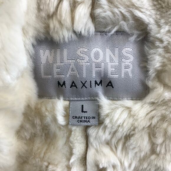 Wilsons Leather Maxima Tan Long Suede Jacket size S w/ faux fur Lining - Picture 4 of 13